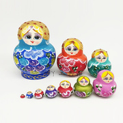 10层大肚彩色，俄罗斯套娃娃生日礼物木制玩具工艺品