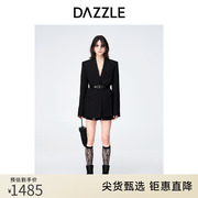 DAZZLE地素奥莱秋黑色通勤极简风高级感廓形西装西服外套上衣女