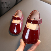 女童皮鞋韩版浅口单鞋纯色女宝宝公主鞋软底婴儿学步鞋红色周岁鞋