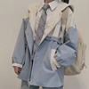 2024春秋外套女学生韩版宽松小个子学院风工装BF双层风衣夹克