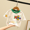 男女童洋气卡通短袖t恤儿童2024夏装宝宝，1-3岁小童半袖纯棉体恤衫