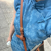 sayincan新中式蓝色短袖改良旗袍女夏季日常可穿民国风连衣裙长裙