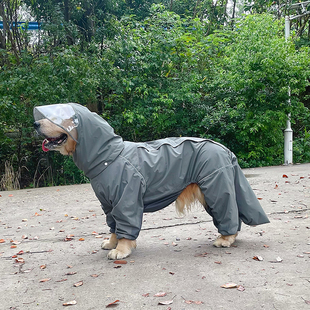 狗爸自制夏季轻薄狗狗，雨衣户外全包，防水大型犬雨披金毛冲锋衣