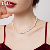 LELC双层缠绕碎银子天然淡水珍珠项链女高级感S925纯银锁骨链颈链