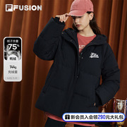 FILA FUSION斐乐潮牌短款羽绒服女款秋冬季时尚外套休闲运动上衣