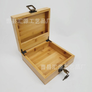 竹木首饰盒带锁清漆木盒饰品收纳盒