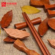 木质筷子架创意日式筷架筷托 可爱红木拼接筷架 实木两用筷勺架l2