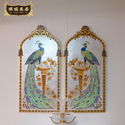 法式卧室艺术装饰画雕刻画欧式客厅沙发墙壁，挂饰手绘孔雀木版画