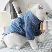 小猫咪衣服冬装布偶猫保暖棉衣，冬季牛仔衣棉服两脚衣宠物冬款棉袄