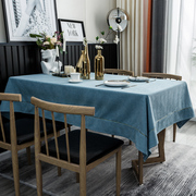 餐桌布布艺简约现代北欧茶几，布美式(布美式)纯色，长方形台布定制圆桌桌布