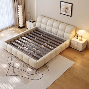 家用床2024主卧床现代简约真皮床1.5米双人床，1.8米婚床皮艺