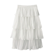 夏季法式气质高腰显瘦层层荷叶，边蛋糕裙，a字半身裙长裙仙女裙