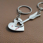 ebay丘比特一箭穿心情侣钥匙扣情侣七夕情人节礼物钥匙链