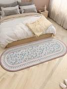 小花朵床边地毯家用客厅茶几沙发脚垫长条加厚地垫卧室床边毯垫子