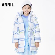 安奈儿童装女童冬装加厚带帽长款羽绒服外套大衣AG245636
