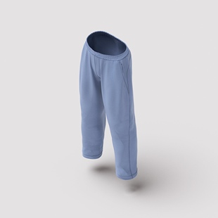 DRAKE中性男女 抓绒布水洗做旧蓝色直筒卫裤运动裤长裤