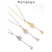 mangogo钛钢饰品网球拍项链设计感时尚长款毛衣链情侣款项饰
