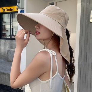 夏季防晒帽子女款，2024女士遮阳帽防紫外线太阳帽女洋气时尚