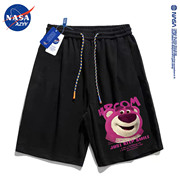 NASA男女童五分短裤夏季外穿潮牌卡通草莓熊ins裤子中大童亲子装