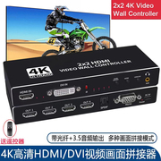 输入4K高清HDMI拼接器2X2液晶电视拼接屏控制处理器电视墙拼接盒