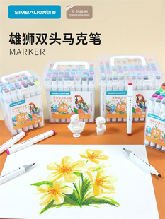 台湾雄狮马克笔80色油性水彩笔绘画笔酒精性，双头速干学生美术，专用涂鸦364860色儿童正版漫画彩色马克笔套装