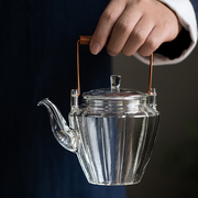 耐高温玻璃煮茶壶l泡茶家用茶具套组提梁烧水壶煮茶器黑晶炉泡茶