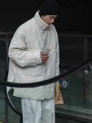 冬季美式街头棉服男设计感小众棉衣oversize立领加棉宽松外套