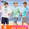 迪士尼2024夏装男童短袖，t恤儿童纯棉夏季半袖，上衣中大男孩t桖