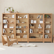 高档实木书架北欧橡木书柜置物架展示柜子简约书房环保多