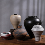 手工复古陶瓷花瓶新中式摆件花艺诧寂风居家室内创意简约装饰