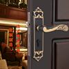 金色美式纯铜房门锁室内法式全铜木门卧室欧式静音房门锁执手锁