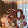 32寸香槟色玫瑰金生日数字气球女孩生日装饰场景布置背景墙用品