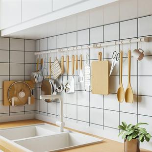 厨房挂钩强力承重家用防锈多功能，壁挂后挂钩免打孔厨房用具粘钩架