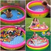 intex圆形泡泡底充气戏水池幼儿园，彩虹三环儿童，泳池爬行池生日礼