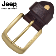 jeep皮带扣男士头层牛皮，皮带扣头铜扣卡子，吉普配件龙头3.8cm针扣