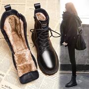 雪地靴女2024年时尚棉鞋英伦，风马丁短靴秋冬季加厚加绒女鞋子
