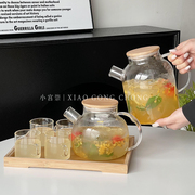 中式玻璃水果泡茶壶套装大容量家用耐热煮茶器凉水壶茶具花茶杯子