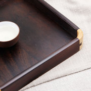 中式紫檀木方托盘红木雕刻木质工艺品茶L果托盘干果文盘家用客厅