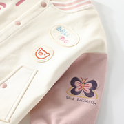 女童外套棒球服超洋气春秋季婴儿春装上衣儿童冬季外衣潮宝宝开衫