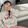 波拉韩国童装女童卫衣2023春季儿童圆领套头上衣，中大童时尚运动衫