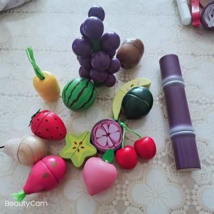 木质儿童切水果蔬菜切切乐磁性木制仿真切菜女孩男孩宝宝玩具套装