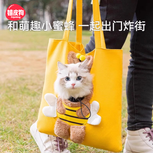 猫包便携外出宠物狗狗猫咪外出包卡通帆布露头手提猫背包抱猫神器