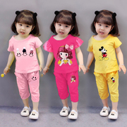小女孩夏装0-1-2-3-4岁女童两件套套装女宝宝短袖婴儿童装超可爱5