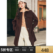 pph美系vin元*渠，手工缝制冬季翻领衬衫式双面呢大衣外套