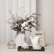轻奢风现代简约陶瓷花器干花花插花瓶，客厅茶几软装饰品套装摆件