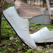 夏季最新版薄款单鞋男士透气软面皮鞋时尚潮流系带板鞋小白休闲鞋