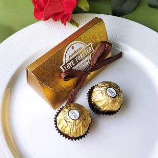 费列罗巧克力盒装2粒费列罗定制(罗定制)盒婚庆，喜糖成品含糖创意糖盒礼盒