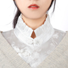 中式旗袍领复古假领子百搭女装饰领配饰白色锦缎秋冬搭配毛衣假领