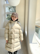 23冬女童羽绒服长款加厚过膝儿童白鸭绒(白鸭绒)外套韩版保暖防风亲子上衣