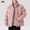 男士粉色立领棉服男韩版潮流冬季2024加厚冬装外套短款面包服